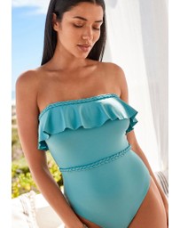 NEXT - Plaited Bandeau Tummy Control Swimsuit