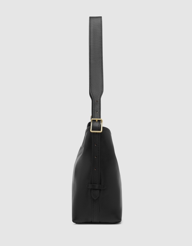 Republic of Florence - Sophia Matt Black Leather Shoulder Bag