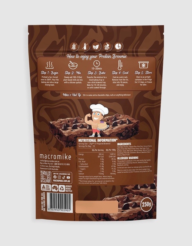 Macro Mike - Double Choc Brownie Protein Baking Mix - 250g
