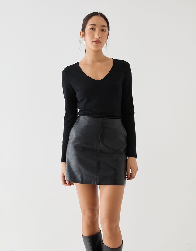 Forcast - Shay Faux Leather Mini Skirt