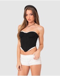 EDIKTED - Tempting Textured Ruffle Hem Corset