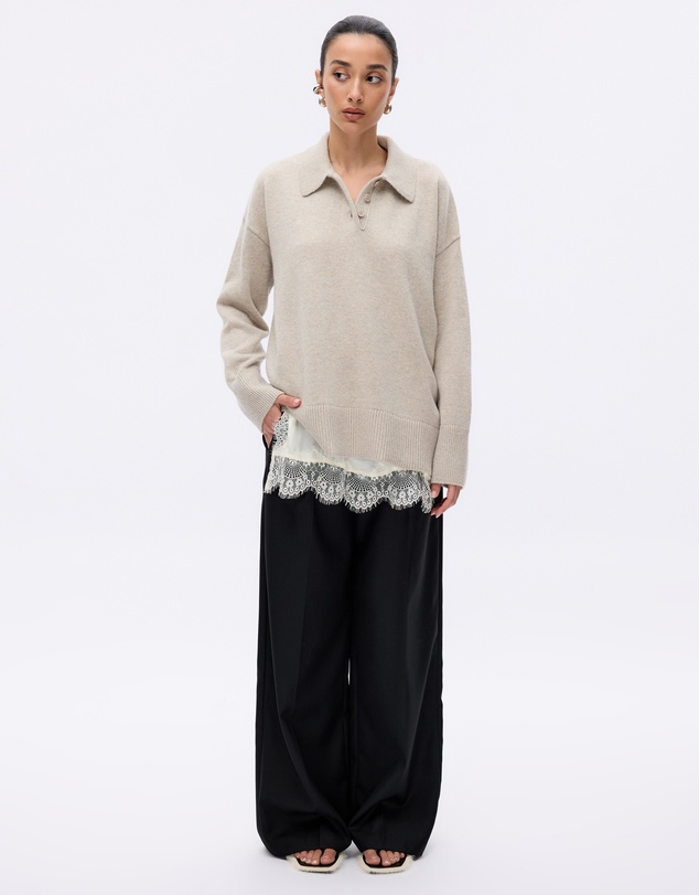 Minima Esenciales - Keir Oversized Merino Cashmere Blend Polo