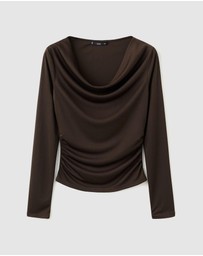M.N.G - Fitted Top With Draped Neckline