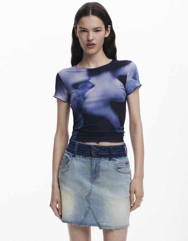 Desigual - Double waist denim Skirt