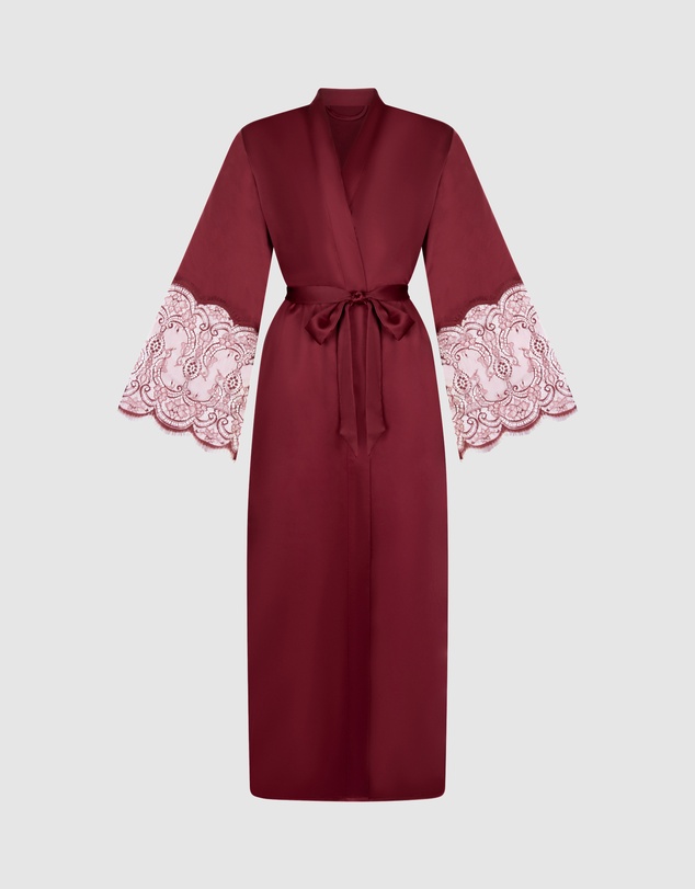Hunkemoller - Long Satin Lace Kimono