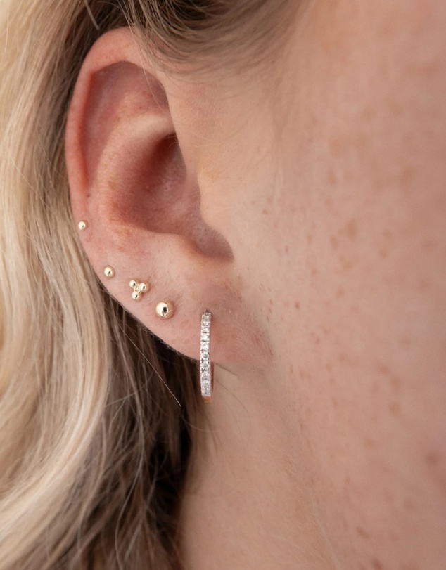 Luna Rae - Solid Gold - Medium Half Sphere Studs