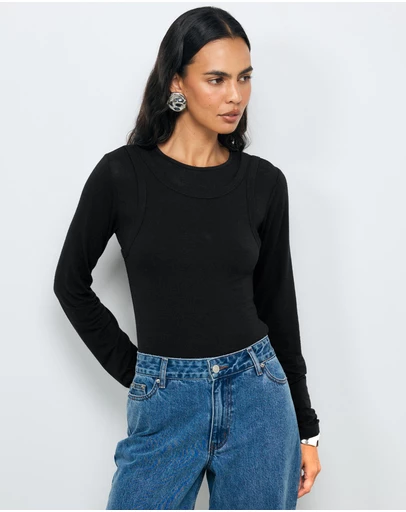 AERE - Tara Layered Jersey Top