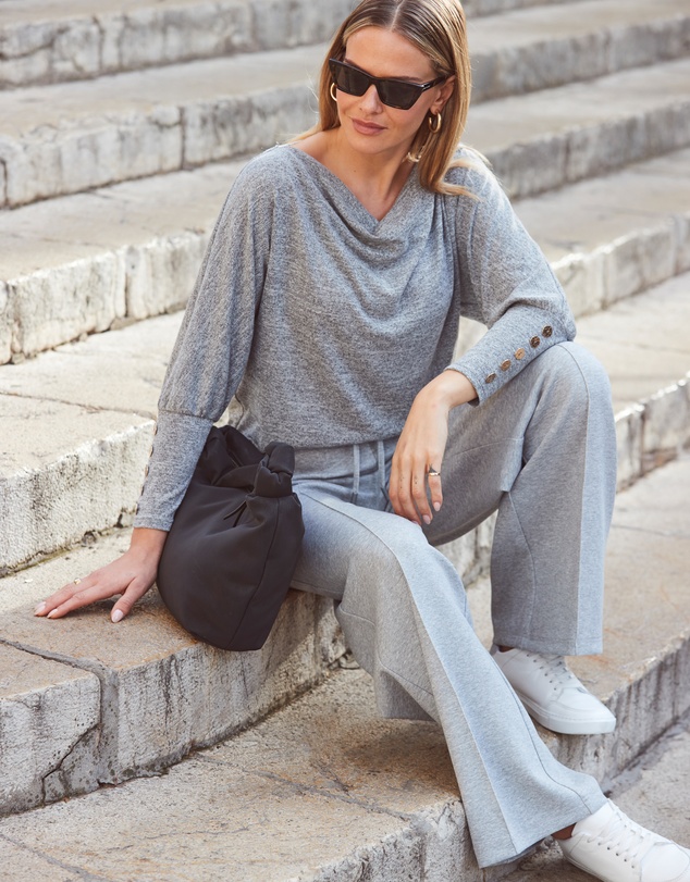 Sosandar - Super Soft Wide Leg Trousers With Zip Pockets