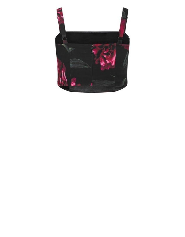 City Chic - Plus size Bianka Bloom Print Crop Top - black