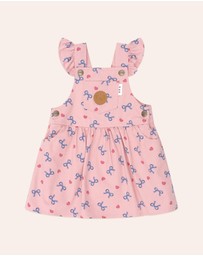 Huxbaby - Hearts and Bows Pinafore - Babies-Kids