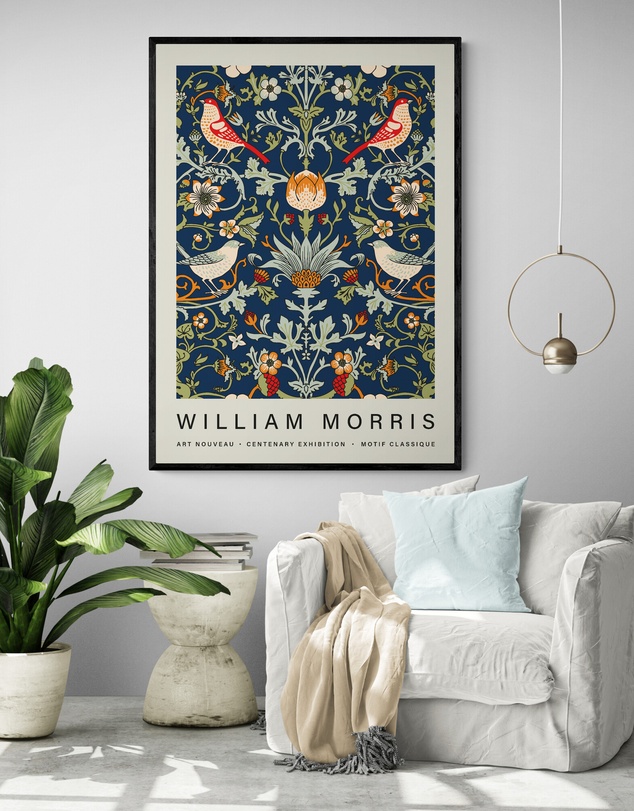 Inka Arthouse - Flowers & Birds by William Morris Art Print