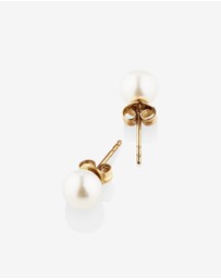 Michael Hill - Stud Earrings with 6mm Round Cultured Freshwater Pearl in 10kt Yellow Gold