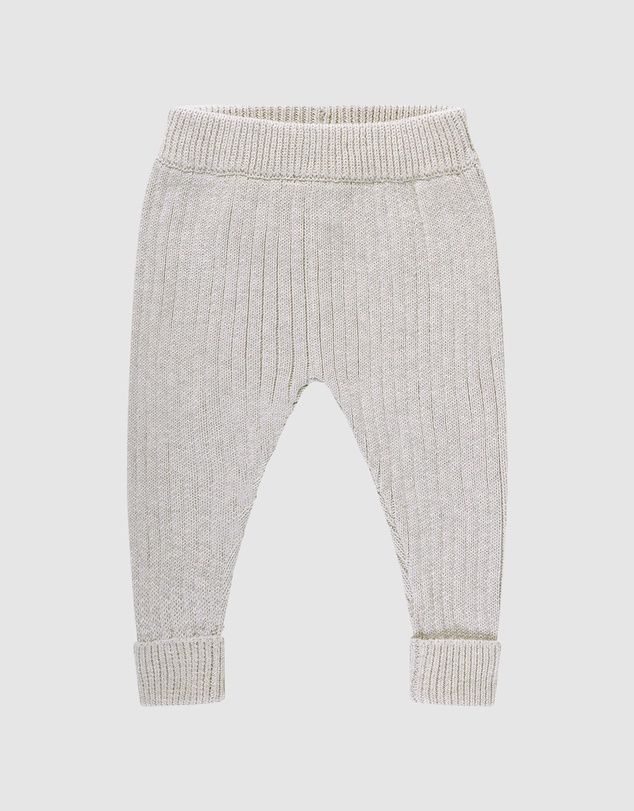 Kynd Baby - Organic Chunky Rib Knit Pant in Snow Marle