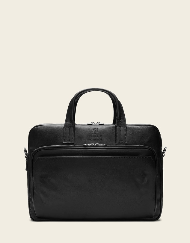 Republic of Florence - Pretoria Matt Black Leather Laptop Briefcase