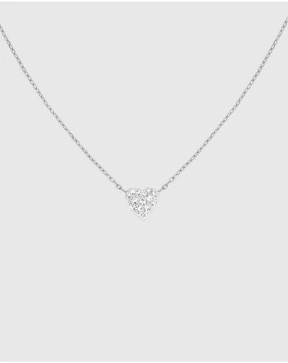 Rosefield - Pavé Heart Silver-Tone Necklace