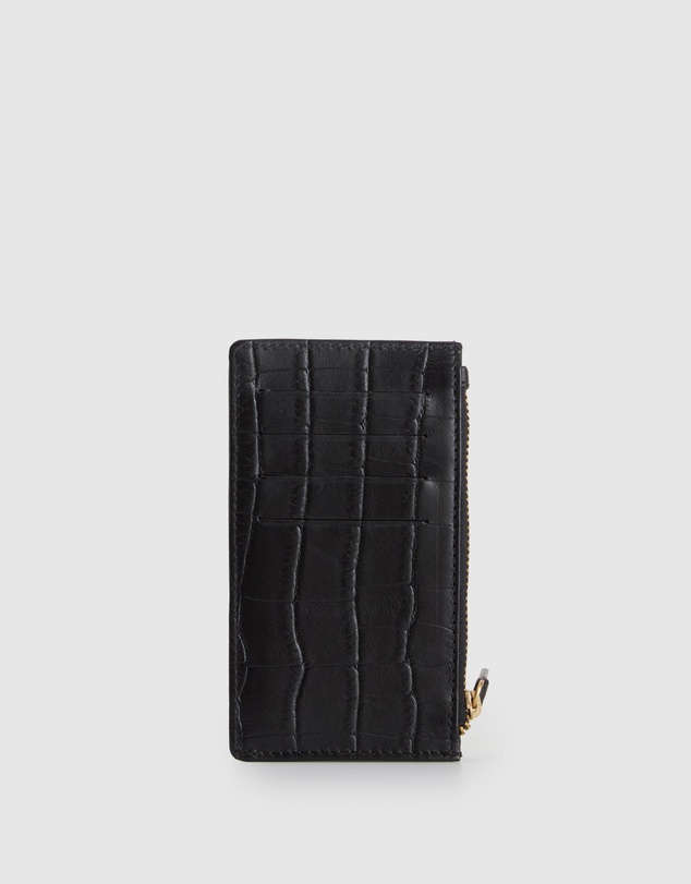 Evity - Lila Croc Emboss Leather CC Holder