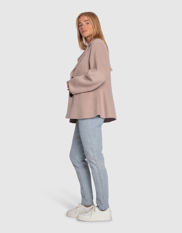 Belle & Bloom - Stuck On You Wool Blend Cinched Waist Blazer
