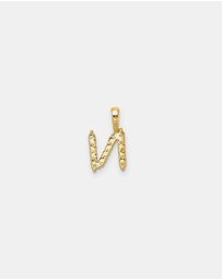 Zoe Olivia - 9K Gold Lab Grown Diamond Initial N Pendant