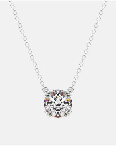 Georgini - Georgini Elegant Essentials 6.5mm Round Hidden Halo Pendant Silver