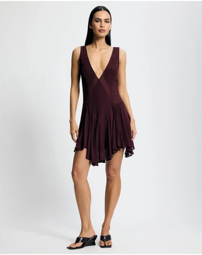Lover - Priya Deep V Contrast Mini Dress