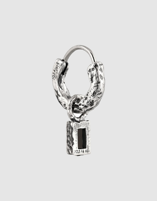 Haze & Glory - Liquid Onyx Hoop in Oxidised 925 Silver