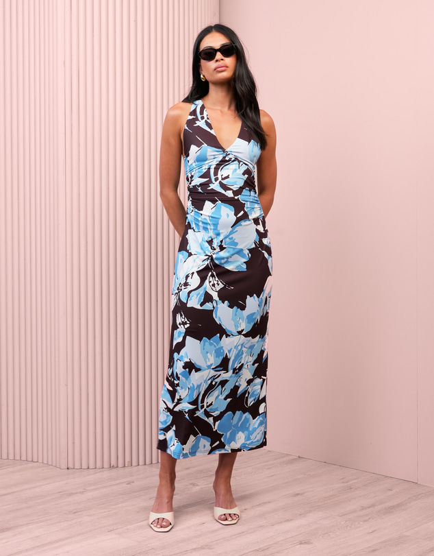 Azzurielle - Leland Halter Cross Back Dress