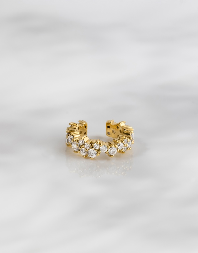 Wanderlust + Co - Aurora Pave Gold Ear Cuff