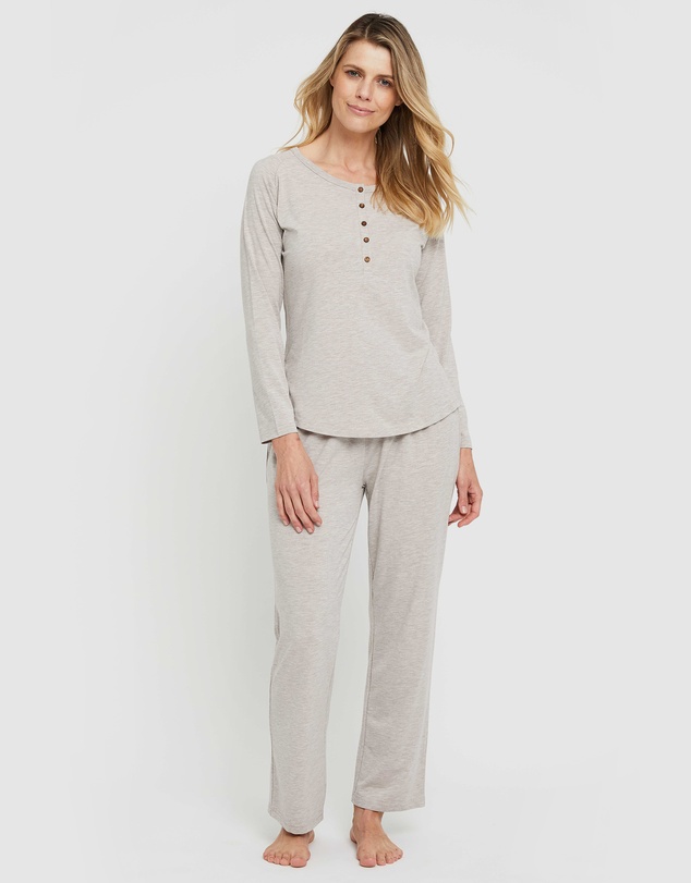 Bamboo Body - Long Sleeve Henley Top