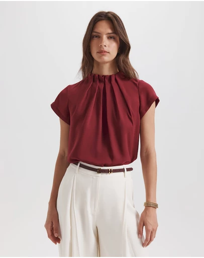 SABA - Willa High Neck Short Sleeve Top