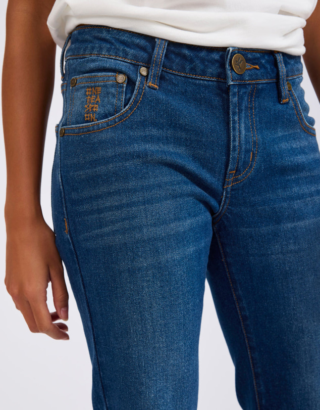 ONE TEASPOON - Alice Low Waist Bootcut Denim Jeans - Indigo Blue