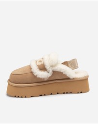 Ozwear Connection Uggs - Ugg Violet Shearling Platform Slipper (Elastic Logo) (Detachable Feature)