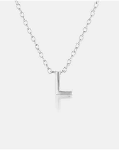 The Silver Collective - Petite A-Z Letter Necklace - L