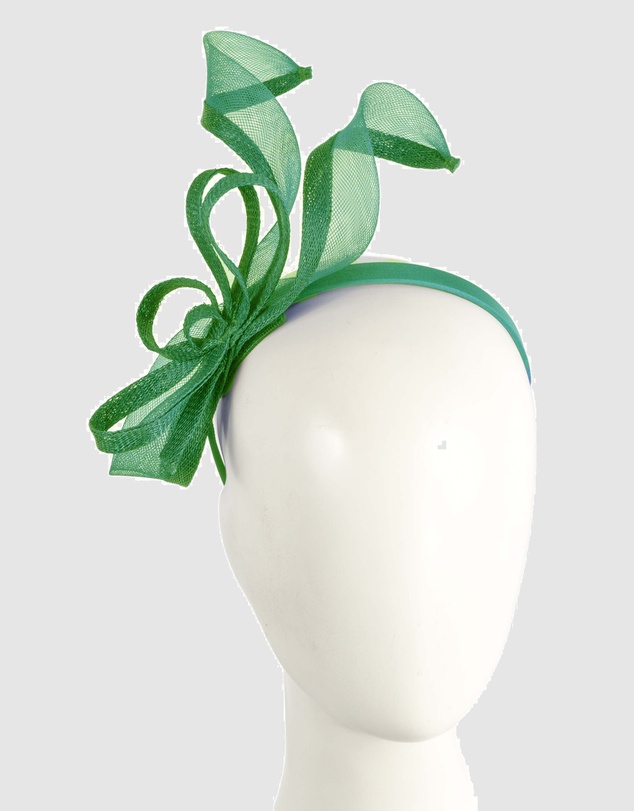 Max Alexander - Small Green Sinamay Loops Fascinator