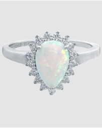 Georgini - Georgini Opal Glow Rozelle White Created Opal Silver Ring