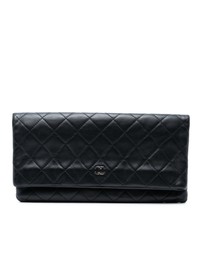 Pre-Loved by Azura Reborn - Pre-Loved Quilted Lambskin CC Beauty Foldover Clutch