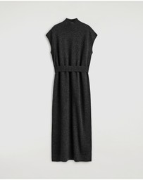 COS - Belt-Detail Merino Wool Funnel Dress