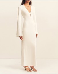 Shona Joy - Aby Plunged LS Maxi Dress