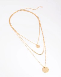 Lovisa - Gold Plated Disc & Ball Necklace Layered Necklace