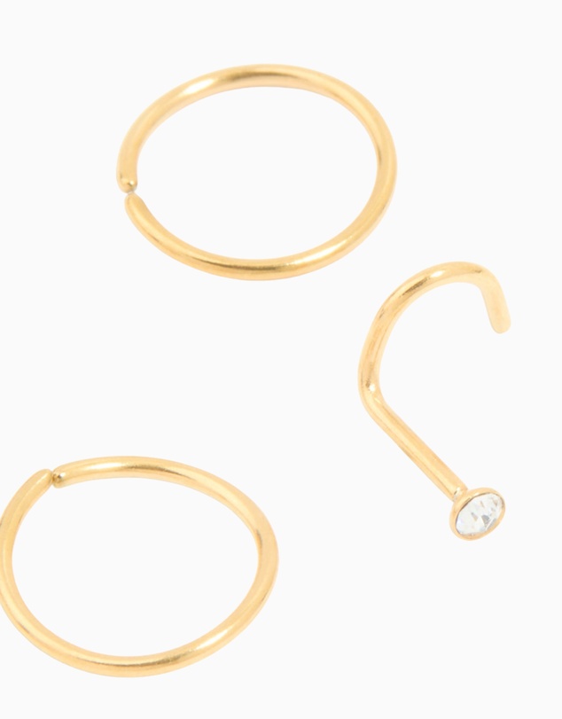 Lovisa - Surgical Steel Nose Stud & Ring 6-Pack