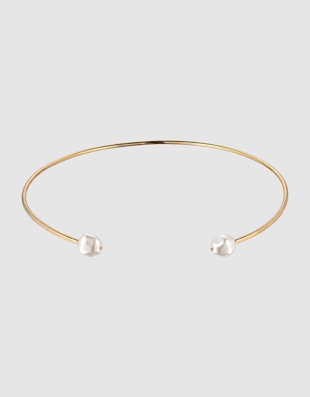 Elli Jewelry - Open Pearl Choker in Gold-Plated 925 Sterling Silver