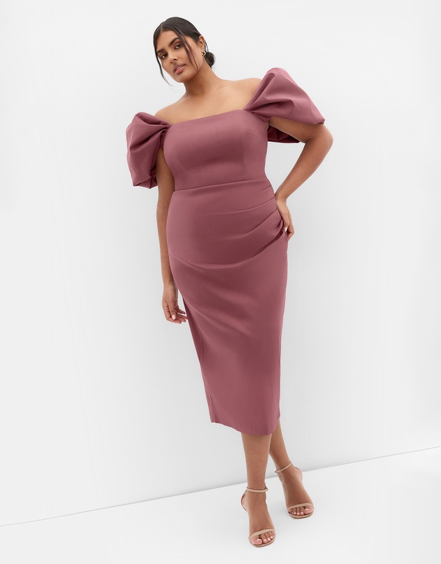 City Chic - Elyse Off Shoulder Midi Dress