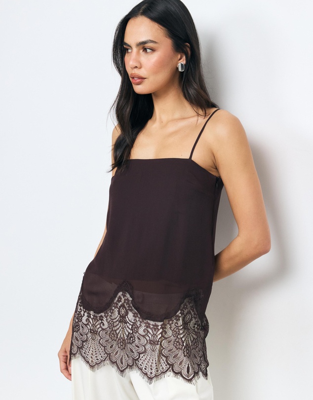 AERE - Alina Lace Trim Cami Top