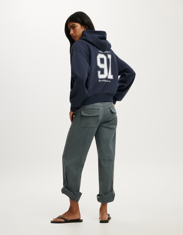 Cotton On - Graphic Boxy Fleece Hoodie