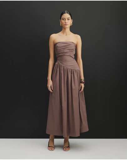 AERE - Kiera Strapless Midi Dress
