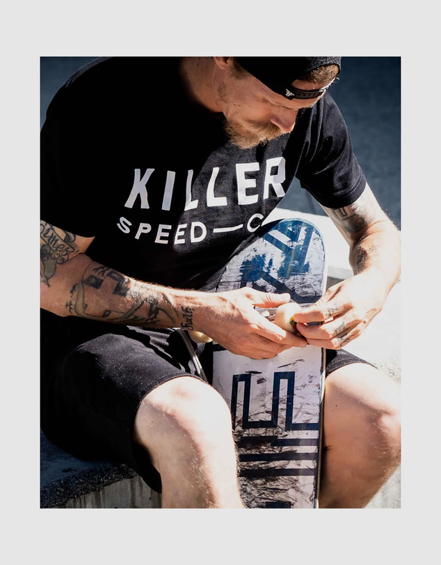 Killer Speed Co. - Killer Speed Co. Men Logo Teeblack Tees Relaxed Fit Crew Neck Black