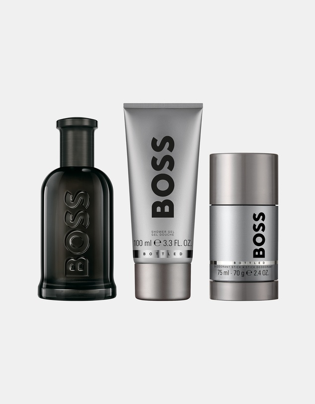 BOSS - Boss Bottled Parfum, Shower Gel, And Deodorant Stick For Men Trio Gift Set