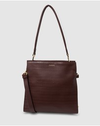 SABEN - Beatrice Shoulder Bag Espresso Croc