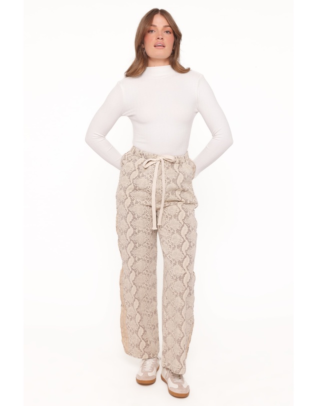Petal & Pup - Fletcher Denim Racer Pants - Snake Print
