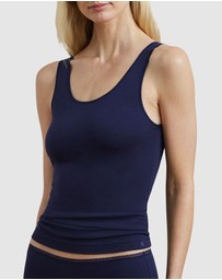Lauren by Ralph Lauren - Cotton & Lace Scoop Neck Tank Top
