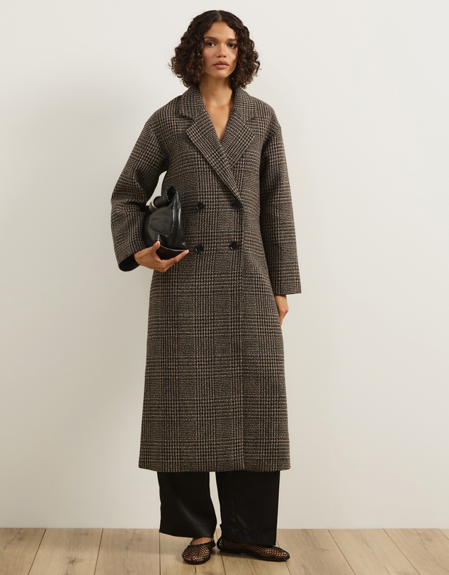 Atmos&Here - Adley Check Wool Blend Coat